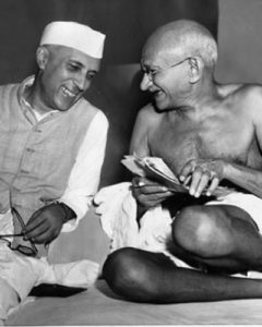 Image of Jawaharlal Nehru and Mohandas Gandh