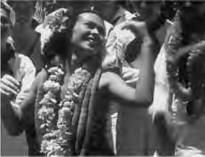 a woman hula dancing