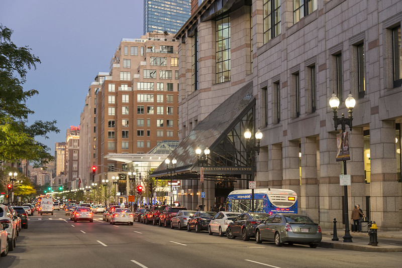 Exterior photo of the Hynes Convention Center in Boston, MA