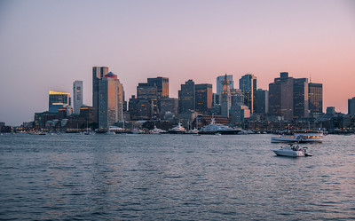 Photo of the Boston waterfront and city skyline