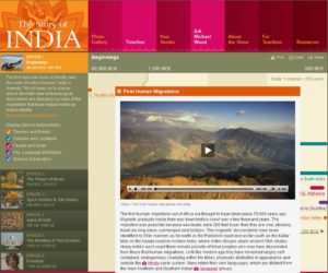 Screen capture of a website that is called "The Story of India"