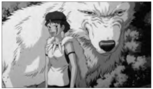 anime girl with a wolf