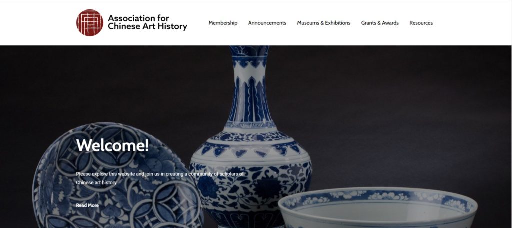 Screenshot of the Association for Chinese Art History website