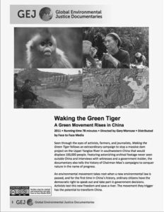 Cover of the teacher’s guide for Waking the Green Tiger