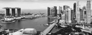 Aerial view of downtown Singapore 