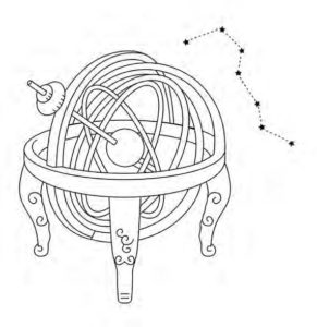 illustration of a sphere with measuring markers