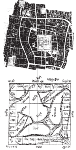 Maps of Madurai Plan (top) and the Mandala model (bottom)