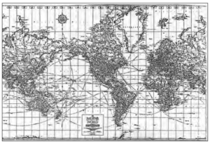 Traditional US map of the world