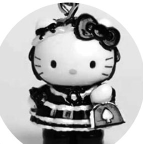 Gothic-Lolita Hello Kitty cell phone strap charm