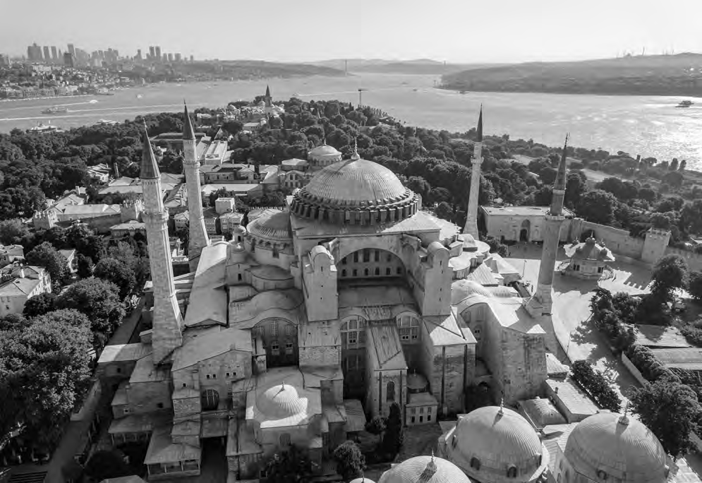 Aerial view of Hagia Sophia.