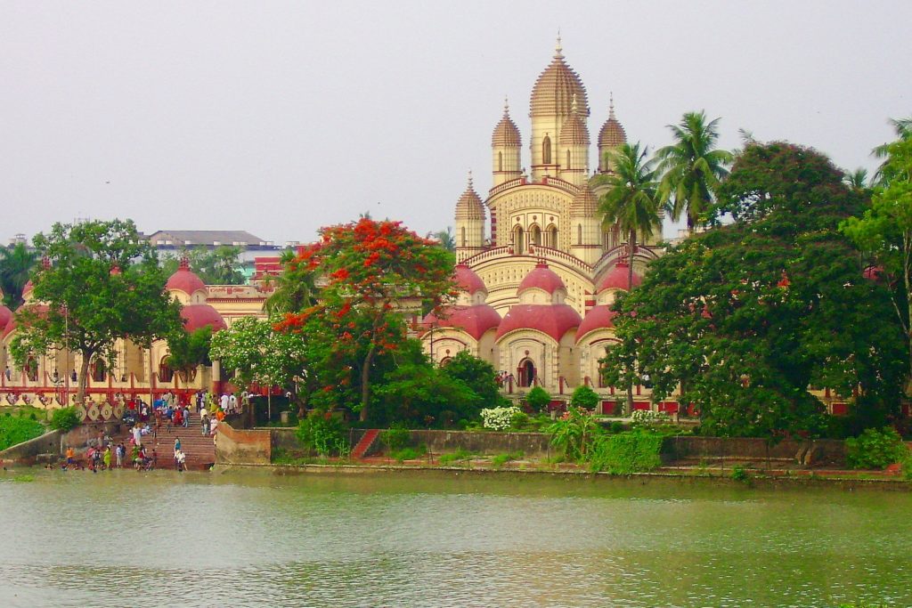 Imge of Dakshineswar Kali Temple on the bank of river