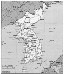 Map of Korean Peninsula