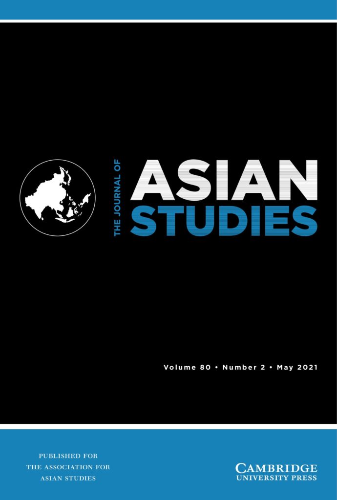 Cover of the May 2021 issue of the Journal of Asian Studies.