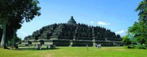 A 9th century large religious shrine in Indonesia. 