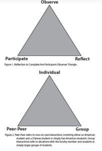 Diagram of peer-to-peer reflections, individual reflections, and group reflections. 
