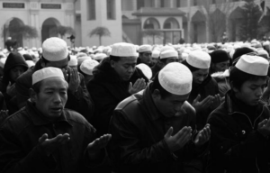 Photo shows many muslims are doing traditional celebration