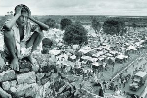 Photo of a boy in a refugee camp