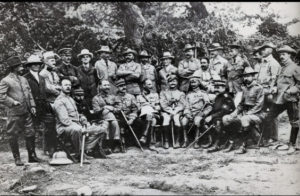 black and white photograph of men in military uniforms.