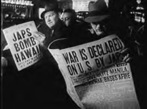 Newspapers after the Pearl Harbor attack on December 7, 1941.