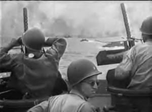 Landing craft heading for Peleliu.