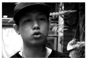 Screen capture of a Chinese rapper