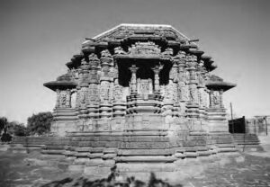 photo of a temple made from stone. it looks like the temple is made of ridges, like that would be made from water erosion
