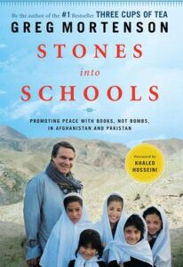 book cover for stones into schools