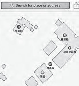Apple Map of representation of an area in Kamakura, Japan. 