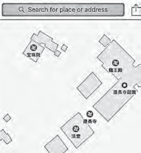 Apple Map of representation of an area in Kamakura, Japan.