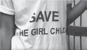 Screen capture of a “Save the Girl Child” T-shirt