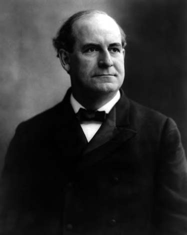 A portrait of a middle aged William Jennings Bryan.