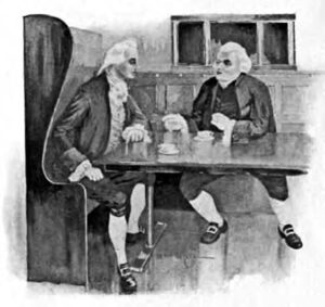 illustration of two men speaking