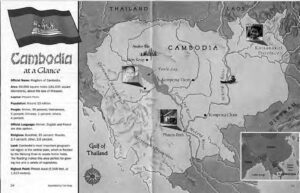 map and flag of cambodia