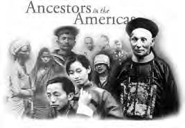 photo of various asian people in garments from various cultural periods/classes.  The text reads "ancestors in the Americas"