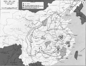 map of china showing the long march routes