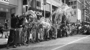 Image of crowd splashing on the street