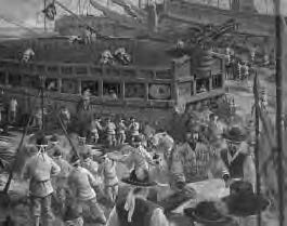 illustration of many men on a ship