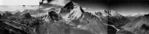 Image of profound moutainous landscape of Ama Dablam and upper Imja valley. 