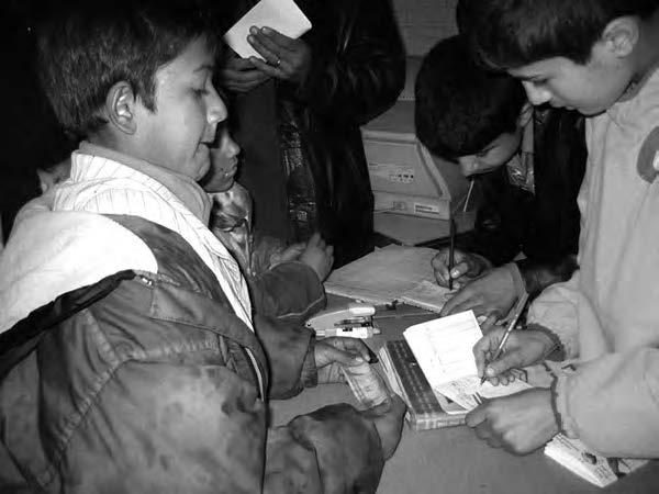 photo of children writing