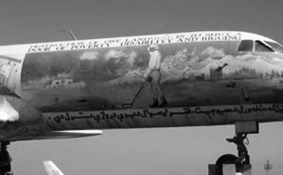 photo of an airplane with a painting on it