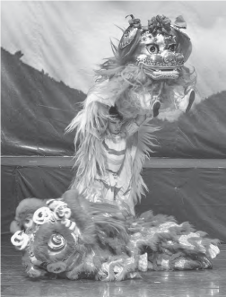 Image of lion dance as a stage performance