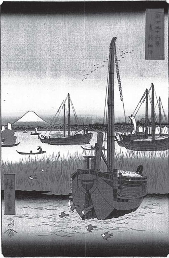 illustration of boats going out into the harbor