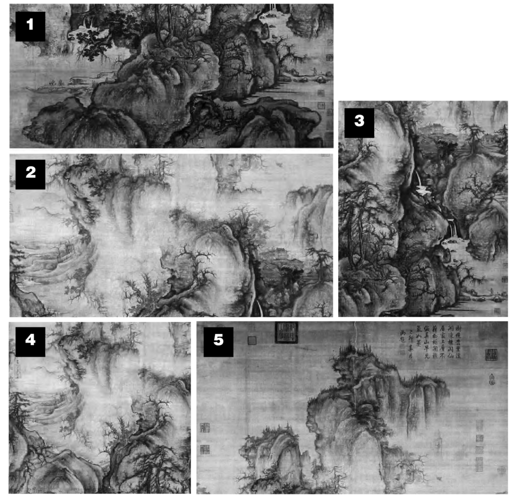 photo grid showing details of the above painting