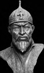 Sculpture of Forensic facial reconstruction of Timur by M. Gerasimov. 