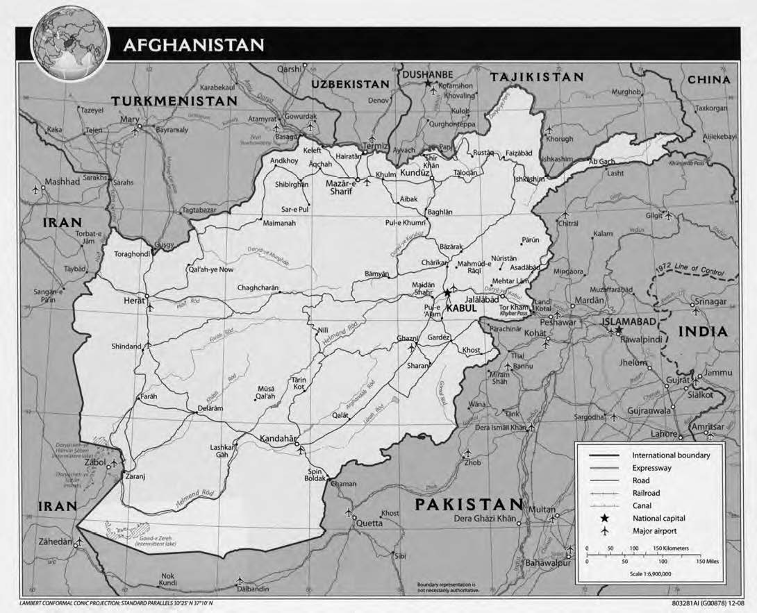 map of afghanistan