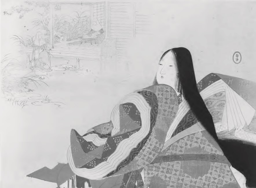 painting of a woman in elaborate kimono