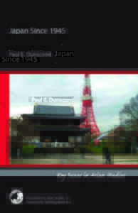 Book cover of "Japan Since 1945." The cover photo shows a pagoda. 