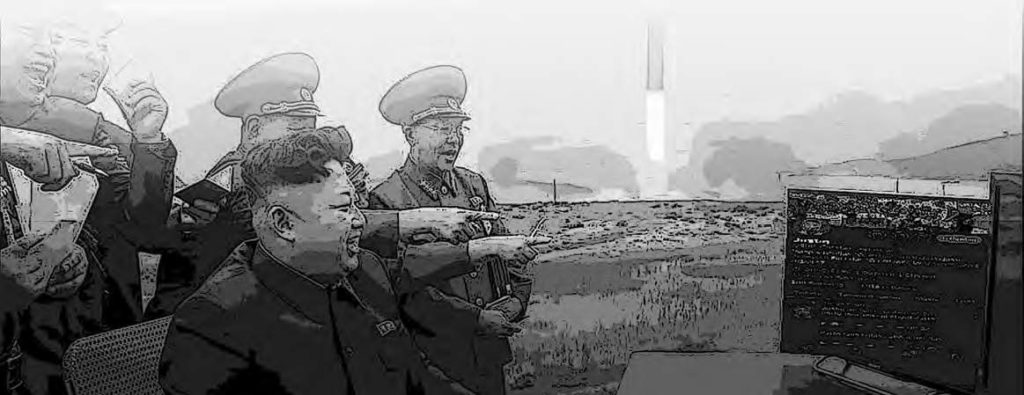 illustration of military officers watching a launch