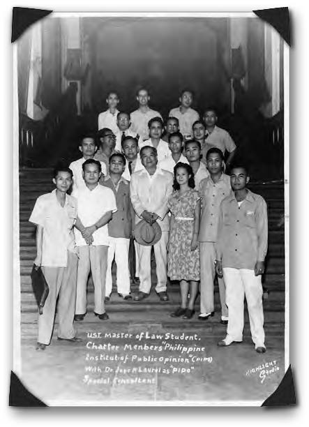 The author was the only female student in her college law class photo.