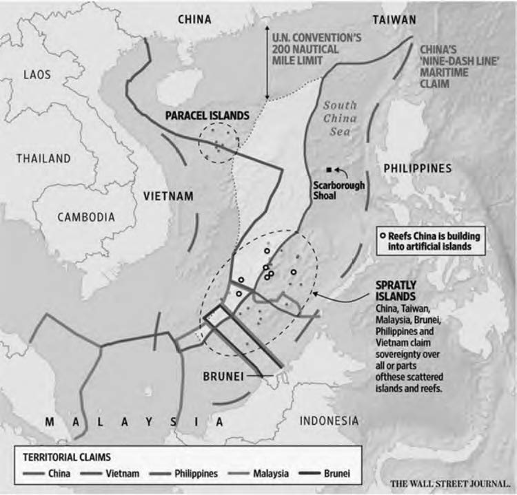 map of the south china sea and chinese claims